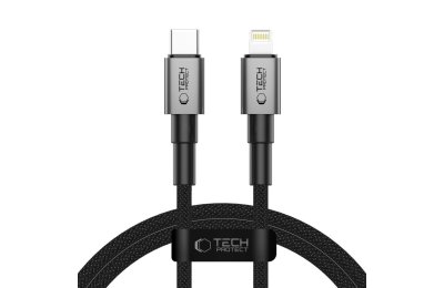 Kabel USB-C - Lightning TECH-PROTECT UltraBoost DNA PD27W/3A 1 m Szary