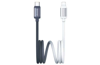 Kabel USB-C - Lightning USAMS Bicolor Series SJ757 PD 30W 1.2 m Czarno-biały