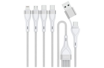 Kabel USB-C/USB-A - 2x USB-C/Micro USB/Lightning 4SMARTS 4w2 1.2 m 15W Biały
