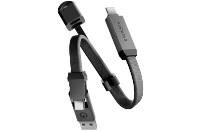 Kabel USB-C/USB-A - USB-C ENERGEA Sheath Key 2w1 60W 0.15 m Szary