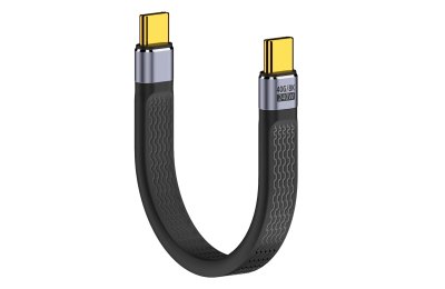 Kabel USB-C - USB-C 13cm 240W 40Gbps z obsługą 8K/60Hz krótki przewód Alogy Czarny