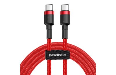 Kabel USB-C USB-C BASEUS Cafule 60W 2 m Czerwony