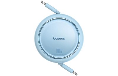 Kabel USB-C - USB-C BASEUS Free2Pull Mini 100W 1.5 m Błękitny