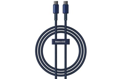 Kabel USB-C - USB-C  BASEUS Tungsten Gold 100W 1 m Niebieski
