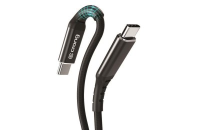 Kabel USB-C - USB-C CRONG Armor Link 0.25 m Czarny