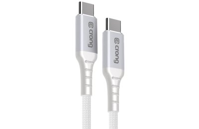 Kabel USB-C - USB-C CRONG Armor Link 1.5 m Biały