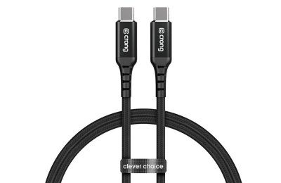 Kabel USB-C - USB-C CRONG Armor Link 1,5 m Czarny