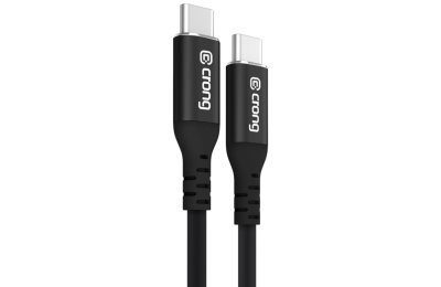 Kabel USB-C - USB-C CRONG Soft Link 2 m Czarny