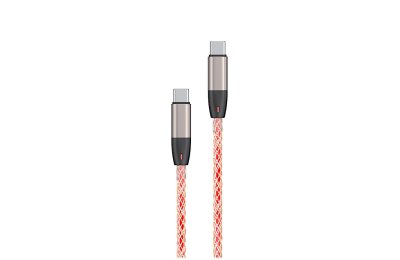 Kabel USB-C — USB-C ENCORE ENERGY EE130-CC 1m 60W Podświetlany Kolorowy