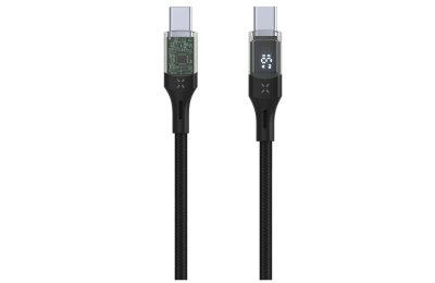 Kabel USB-C - USB-C FIXED z wyświetlaczem LCD 100W 1.2m Czarny