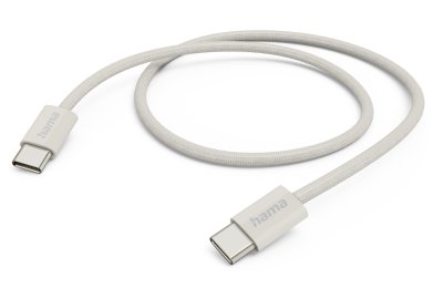 Kabel USB-C - USB-C HAMA Fabric 60W 1 m Beżowy