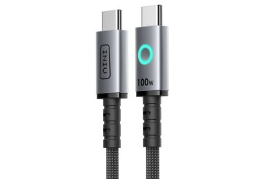 Kabel USB-C - USB-C INIU Leopard 100W 1.2 m Czarno-szary
