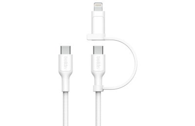 Kabel USB-C - USB-C/Lightning BELKIN CAC003HQ1.5MWH 60W 1.5 m Biały