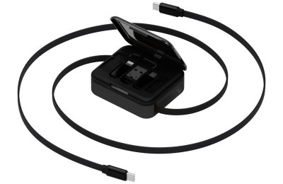 Kabel USB-C - USB-C/Lightning/MicroUSB/USB-A ENERGEA Bazic GoCharge Loop 1 m Czarny