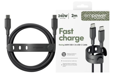 Kabel USB-C - USB-C PANZERGLASS Empower Racing 240W 2 m Czarny