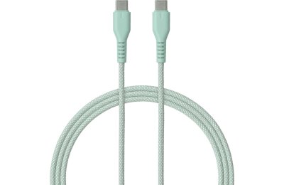 Kabel USB-C - USB-C QUALO QKN-CC-21 1.5 m Miętowy
