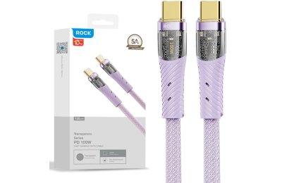 Kabel USB-C - USB-C ROCK Z21 100W 1.2 m Fioletowy