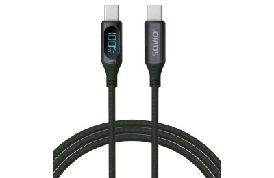 Kabel USB-C - USB-C SAVIO CL-174 100W 1 m Czarny