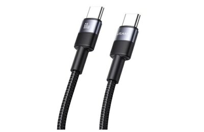 Kabel USB-C - USB-C USAMS Aluminum Alloy SJ724USB01 60W 1.2m Czarny