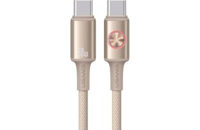 Kabel USB-C - USB-C USAMS Huan Series SJ752 60W 1.2 m Tytanowy