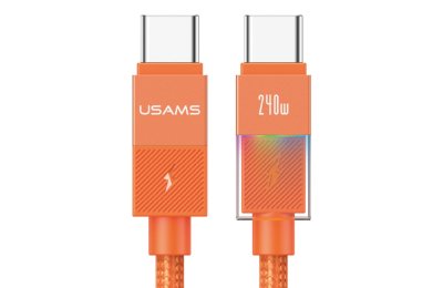 Kabel USB-C - USB-C USAMS U93 240W 1.2 m Pomarańczowy