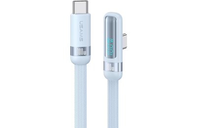 Kabel USB-C - USB-C USAMS US-SJ653 100W 1.2 m Niebieski