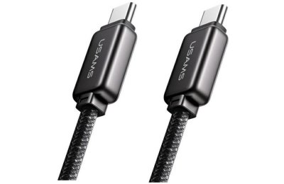 Kabel USB-C - USB-C USAMS z wyświetlaczem LCD Meteor Series SJ744USB02 100W 1.2m Czarny