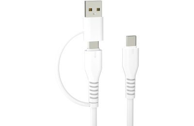 Kabel USB-C - USB-C/USB-A FOREVER 2w1 KR2W1-00 1.5 m Biały