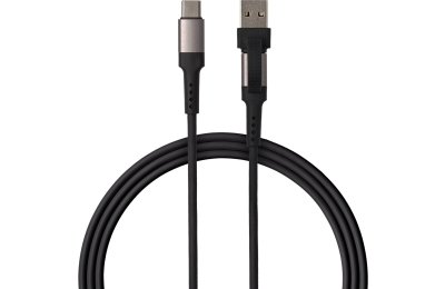 Kabel USB-C - USB-C/USB-A QUALO Ultimate QKN-2w1-CCA-01 1.2 m Czarny