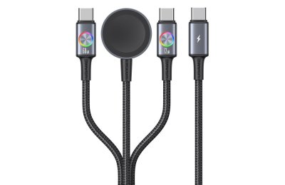 Kabel USB-C - USB-C/USB-C/MagSafe USAMS Huan Series SJ754 72W Szary
