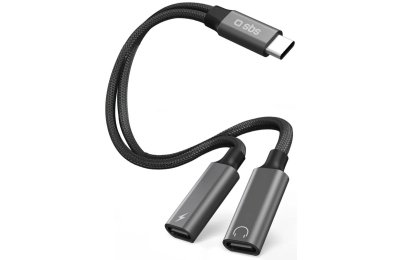 Kabel USB-C - USB-C/USB-C SBS 2w1 TEADATYCHARGETYCK 60W 0.13 m Czarny
