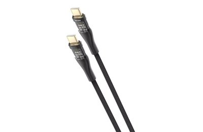 Kabel USB-C - USB-C VEN-DENS LED 60W 1.5 m Czarny