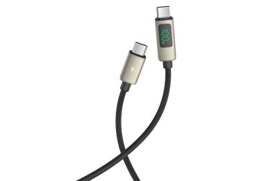 Kabel USB-C - USB-C VEN-DENS z wyświetlaczem LCD 100W 1.5 m Czarny