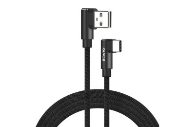 Kabel USB kątowy - USB-C kątowy SAVIO CL-164 2m Czarny