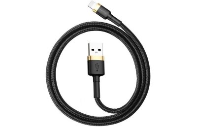 Kabel USB - Lightning BASEUS Cafule 2 m Czarno-złoty