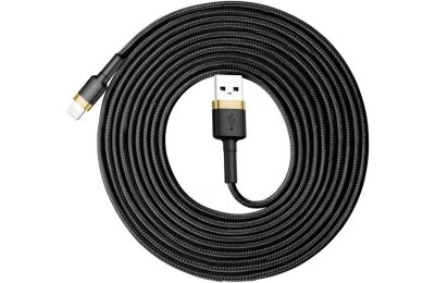 Kabel USB - Lightning BASEUS Cafule 3 m Czarno-złoty