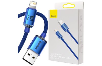 Kabel USB - Lightning BASEUS Crystal 1.2 m Niebieski