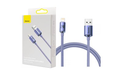 Kabel USB - Lightning BASEUS Crystal Shine 1.2 m Fioletowy