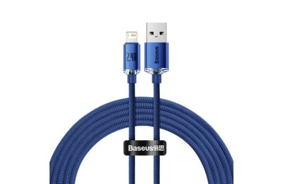 Kabel USB - Lightning BASEUS Crystal Shine 2 m Niebieski
