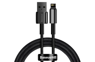 Kabel USB - Lightning BASEUS Tungsten Gold 1 m Czarny