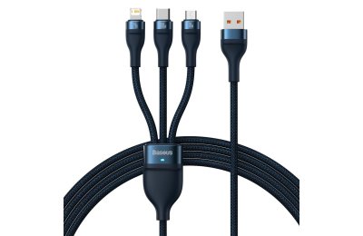 Kabel USB - Lightning/Micro USB/USB-C BASEUS Flash Series 100W 1.2 m Niebieski