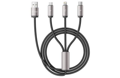 Kabel USB - Lightning/Micro USB/USB Typ-C TECH-PROTECT UltraBoost 3w1 3.5A 1 m Szary
