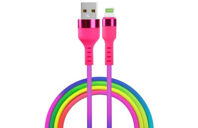 Kabel USB - Lightning SETTY KNA-L-1.22.113 1.2 m Tęczowy