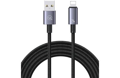 Kabel USB - Lightning USAMS SJ667USB01 2.4A 1.2 m Stalowy