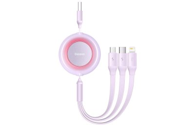Kabel USB - Lightning/USB-C/Micro USB BASEUS Bright Mirror 2 1.1 m Fioletowy