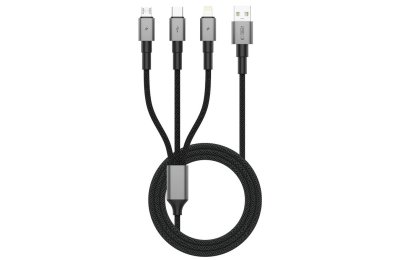 Kabel USB - Lightning/USB-C/Micro-USB TECH-PROTECT UltraBoost DNA 3w1 120 cm Szary