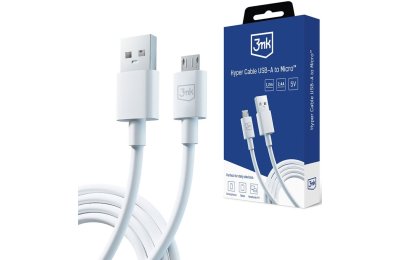 Kabel USB - Micro USB 3MK Hyper Cable 1.2 m Biały