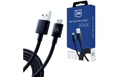 Kabel USB - Micro USB 3MK Hyper Cable 1.2 m Czarny