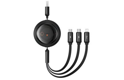 Kabel USB - Micro USB/Lightning/USB-C BASEUS Free2Draw 3w1 1.1m Czarny
