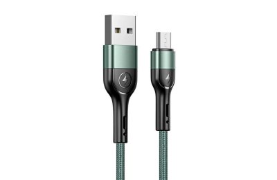 Kabel USB - Micro USB USAMS U55 2A 1 m Zielony
